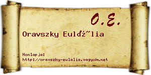 Oravszky Eulália névjegykártya